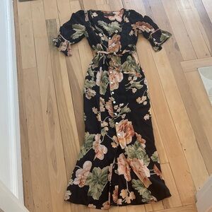 Christy Dawn Black Floral Dress